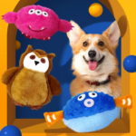 Electronic pet toys (squeaky and bouncing)