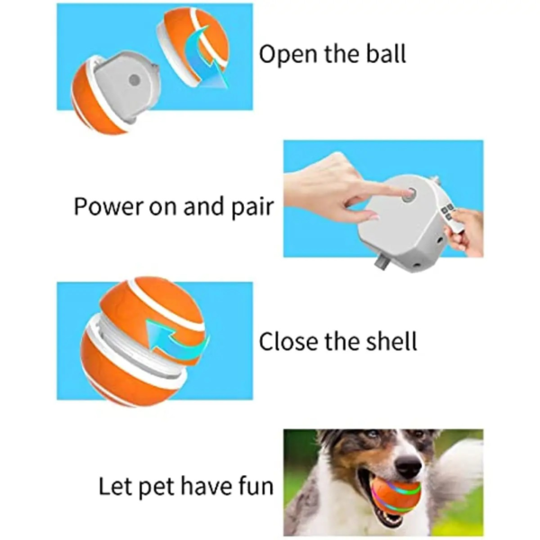 Smart Interactive toy ball with remote control for dog LED light