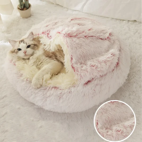 Winter Long Plush Cat Bed