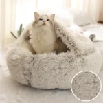 Winter Long Plush Cat Bed