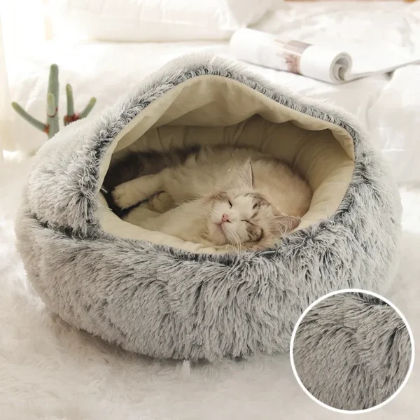 Winter Long Plush Cat Bed