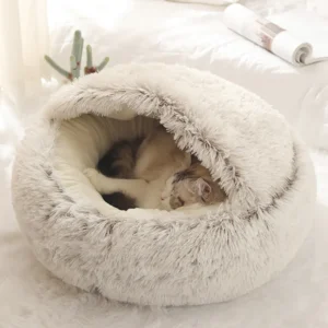 Winter Long Plush Cat Bed