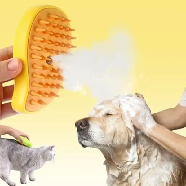 Steam Pet Brush with Release Button 3 In 1