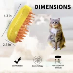 Steam Pet Brush with Release Button 3 In 1