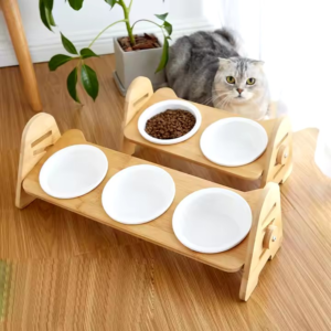 Ceramic raised bowls with neck caring for Pets