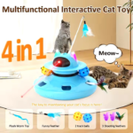 Interactive toy 4 in 1 (Feather, track balls, plush toy and laser)