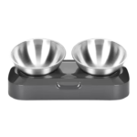 Stainless Steel made Double Bowls With Raised Stand for Pets