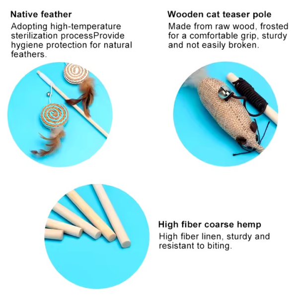 Wand toy-teaser for training&interacting for Cats