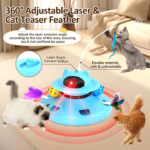 Interactive toy 4 in 1 (Feather, track balls, plush toy and laser)