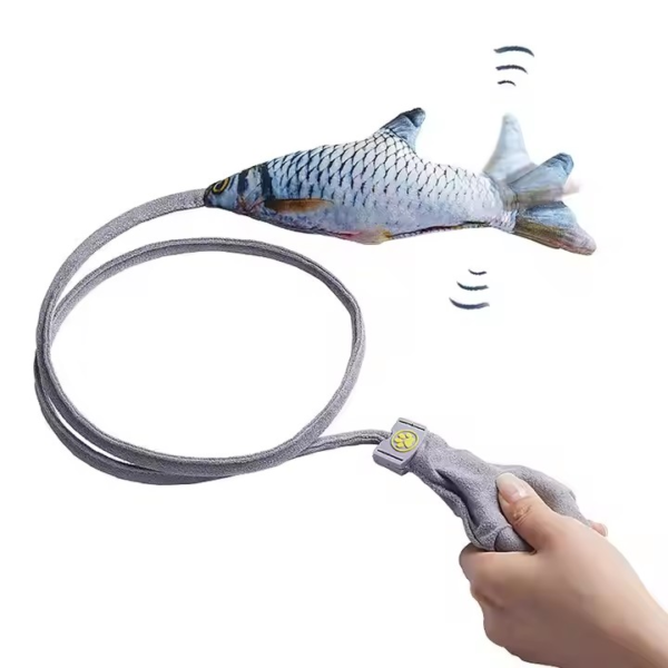 Flopping and moving fish kicker toy with AirBag for Cats