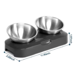 Stainless Steel made Double Bowls With Raised Stand for Pets