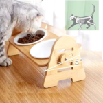 Ceramic raised bowls with neck caring for Pets