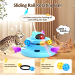 Interactive toy 4 in 1 (Feather, track balls, plush toy and laser)