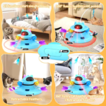 Interactive toy 4 in 1 (Feather, track balls, plush toy and laser)