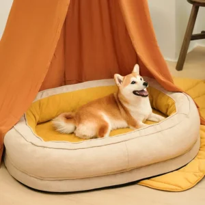 Large, fluffy dog bed