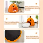 Cozy Pumpkin Shape Halloween Cat Bed