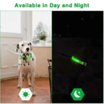 Electronic Pet LED Dog Collar Adjustable Flash Recharge