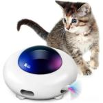 UFO Interactive Cat Toy with Rotating Feather