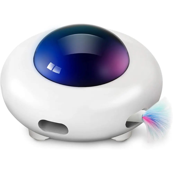 UFO Interactive Cat Toy with Rotating Feather