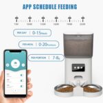 6L Automatic Dog Feeders Smart Pet Feeder with APP Control for Cat and Dogs Food Dispenser 2 Stainless Steel Bowl Voice Recorder