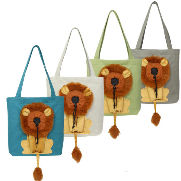 Lion Shape Cat Carrier Bags Adjustable Zipper Outdoor Pet Shoulder Bags Puppy Slings Bag Canvas Tote Pouch Cat Products