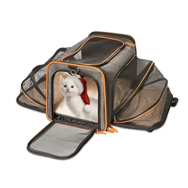 Airline Approved Pet Carrier Soft Sided Pet Travel Carrier Expandable Puppy Cat Handbag with Fleece Pad Pet Manufacture