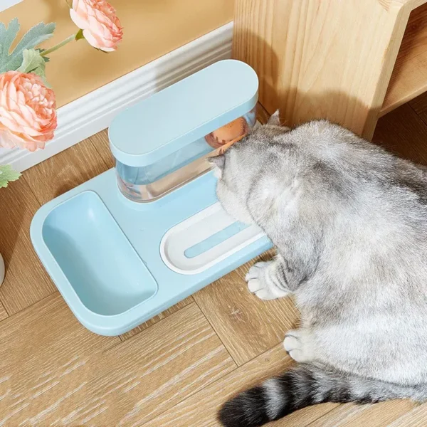 Cat Automatic Drinking Bowl Double Bowls Cat Drinking Water Pet Bowl 1.5L Capacity Pet Drinking Fountain Cat Products