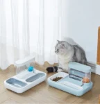 Cat Automatic Drinking Bowl Double Bowls Cat Drinking Water Pet Bowl 1.5L Capacity Pet Drinking Fountain Cat Products
