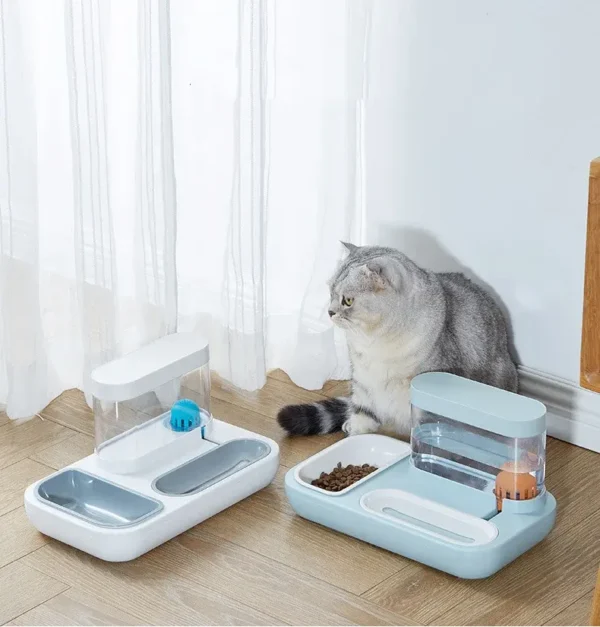 Cat Automatic Drinking Bowl Double Bowls Cat Drinking Water Pet Bowl 1.5L Capacity Pet Drinking Fountain Cat Products