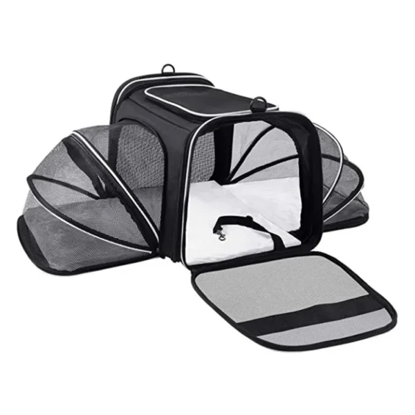 Airline Approved Pet Carrier Soft Sided Pet Travel Carrier Expandable Puppy Cat Handbag with Fleece Pad Pet Manufacture
