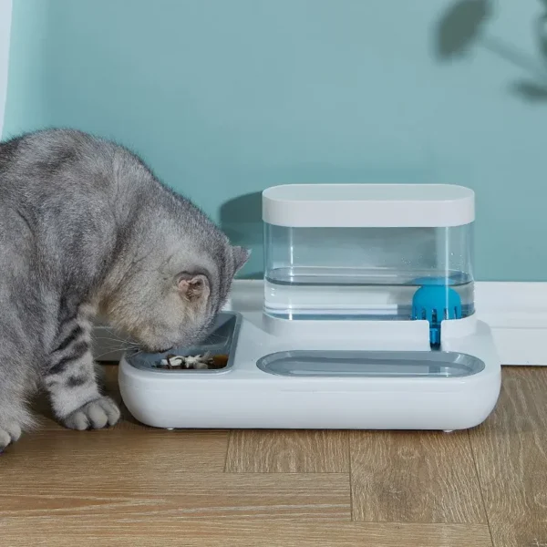 Cat Automatic Drinking Bowl Double Bowls Cat Drinking Water Pet Bowl 1.5L Capacity Pet Drinking Fountain Cat Products