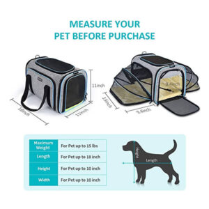 Airline Approved Pet Carrier Soft Sided Pet Travel Carrier Expandable Puppy Cat Handbag with Fleece Pad Pet Manufacture 2