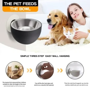 Wall Magnetic Dog Bowl Anti Spill Elevated Pet Bowl Fixed Mounted Cat Bowl Dishwasher Safe for Pets Food Water Dog Accessories 2