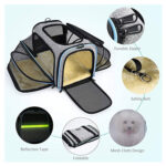 Airline Approved Pet Carrier Soft Sided Pet Travel Carrier Expandable Puppy Cat Handbag with Fleece Pad Pet Manufacture