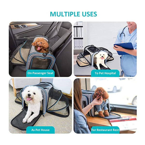 Airline Approved Pet Carrier Soft Sided Pet Travel Carrier Expandable Puppy Cat Handbag with Fleece Pad Pet Manufacture