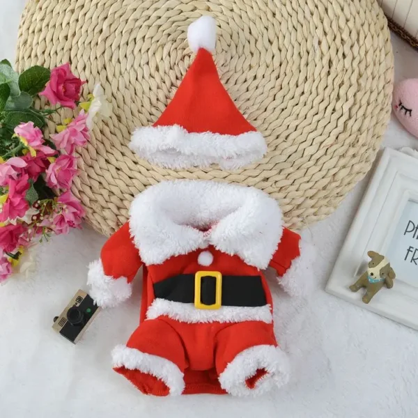 Fashion Xmas Clothes for Pet Funny Three-dimensional Designer Dog Coat Puppy Dog Christmas Clothes Santa Claus Standing Costume
