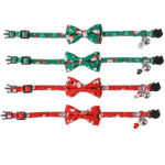 Cat Collar Christmas New Year Buckle Breakaway with Cute Bow Tie Bell Cat Accessories Adjustable Kitten Collar Pets Manufacturer