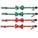 Cat Collar Christmas New Year Buckle Breakaway with Cute Bow Tie Bell Cat Accessories Adjustable Kitten Collar Pets Manufacturer