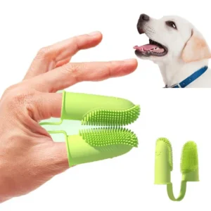 Soft Dog Finger Brush Toothbrush Double Headed Pet Toothbrush Dog Cleaning Breath Care TPR Designer Dog Brush Pet Supplies 2
