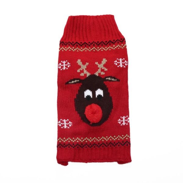 Pet Manufacturer Christmas Dog Clothes Red Nosed Deer Pet Sweaters Teddy Bears for Small Medium and Large Dog Sweaters