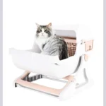 Plastic Cat Litter Box Flip Lid Semi-Automatic Quick Cleaning Luxury Cat Toilet Tray PP Resin Pet Litter Pan Cat Products