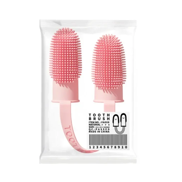 Soft Dog Finger Brush Toothbrush Double Headed Pet Toothbrush Dog Cleaning Breath Care TPR Designer Dog Brush Pet Supplies