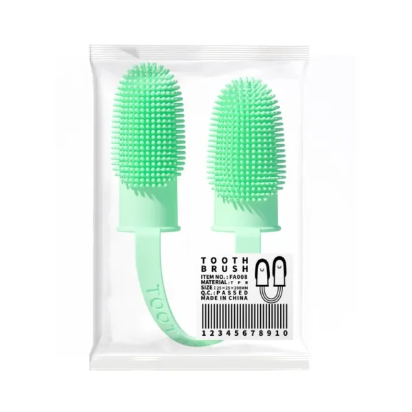 Soft Dog Finger Brush Toothbrush Double Headed Pet Toothbrush Dog Cleaning Breath Care TPR Designer Dog Brush Pet Supplies