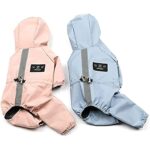 Dog Raincoat Waterproof Coats Lightweight Rain Jacket Rain Hooded Rainwear Safety Reflective Stripes Dog Coat for Small Dogs