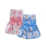 Summer Pet Clothes Princess Dress Butterfly Flower Print Lace Tulle Sleeveless Dog Coat Lovely Pattern Fashion Print Coating