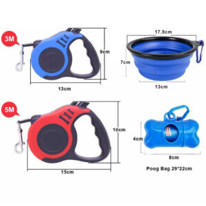 Retractable Dog Leash With Dog Poop Waste Bag Dispenser Dog Bowl 3m 5m Pet Walking Leash Pet Leash Pet Manufacturer 1000ml Bowl 2