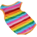 Newly Design Rainbow Stripe Pet Shirt Vest Dog Clothes for Pet Puppy Cat Apparel Costume Clothing for Teddy Summer Clothing