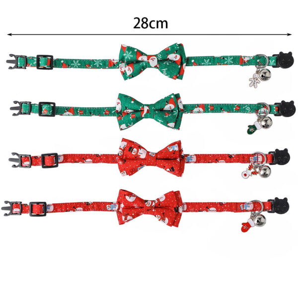 Cat Collar Christmas New Year Buckle Breakaway with Cute Bow Tie Bell Cat Accessories Adjustable Kitten Collar Pets Manufacturer