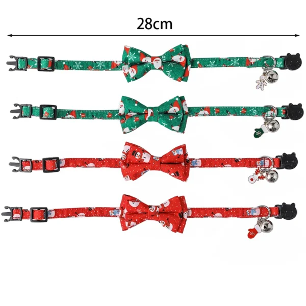 Cat Collar Christmas New Year Buckle Breakaway with Cute Bow Tie Bell Cat Accessories Adjustable Kitten Collar Pets Manufacturer