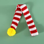 New Knitted Striped Pet Christmas Scarf for Cats Dogs Rabbits Wool Balls Thickened Warm Neck Bibs Dog Scarf